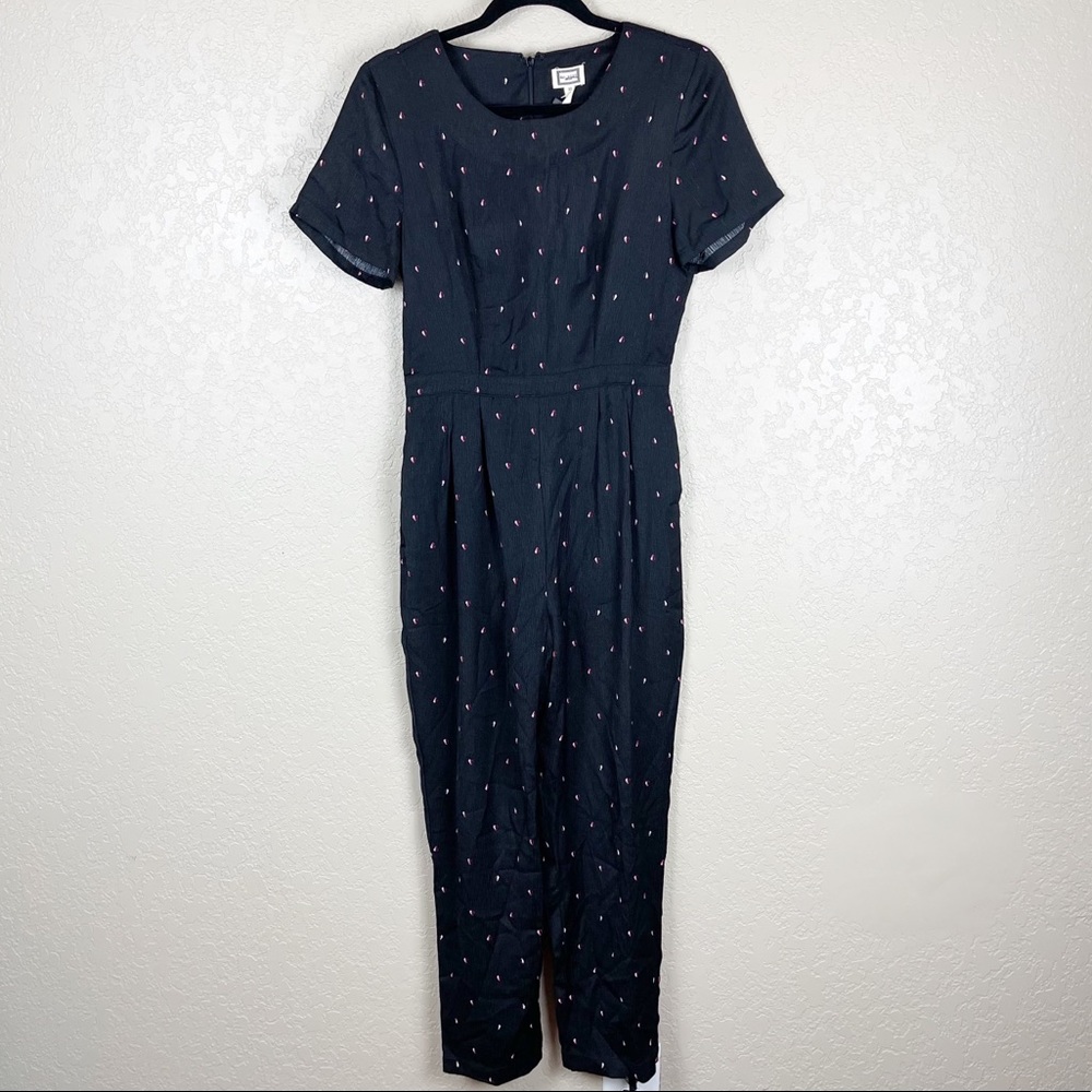 Mo: Vint black and pink pattern jumpsuit